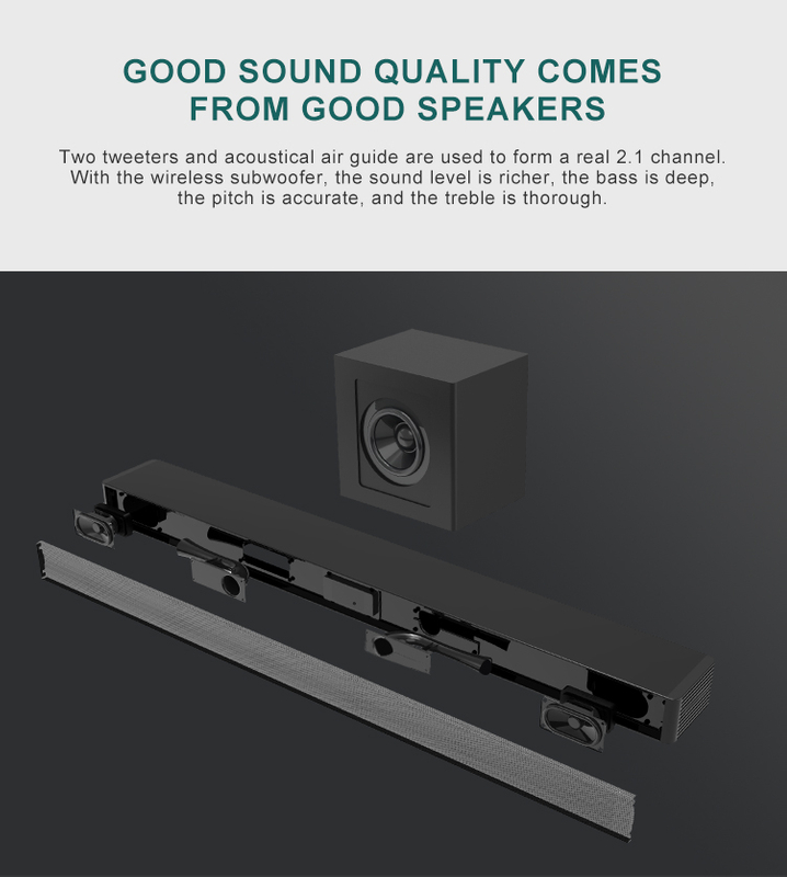 Home Style Fashion Soundbar 2.1CH With Wireless Subwoofer Dynamic Sourround Sound TV Sound Bar For DSP AUX Home Theater System